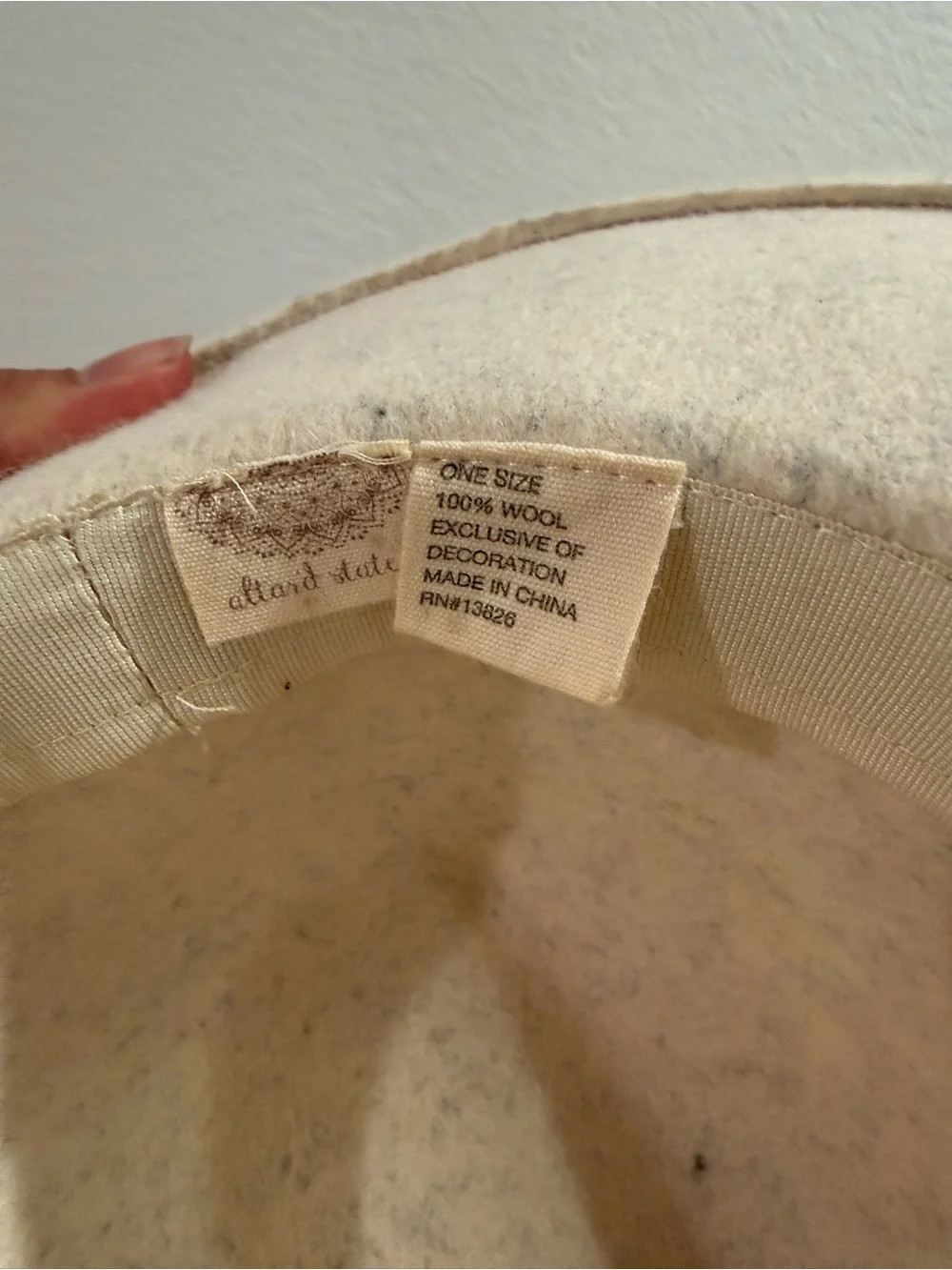 Cream Felt Fedora Hat with Leopard Band